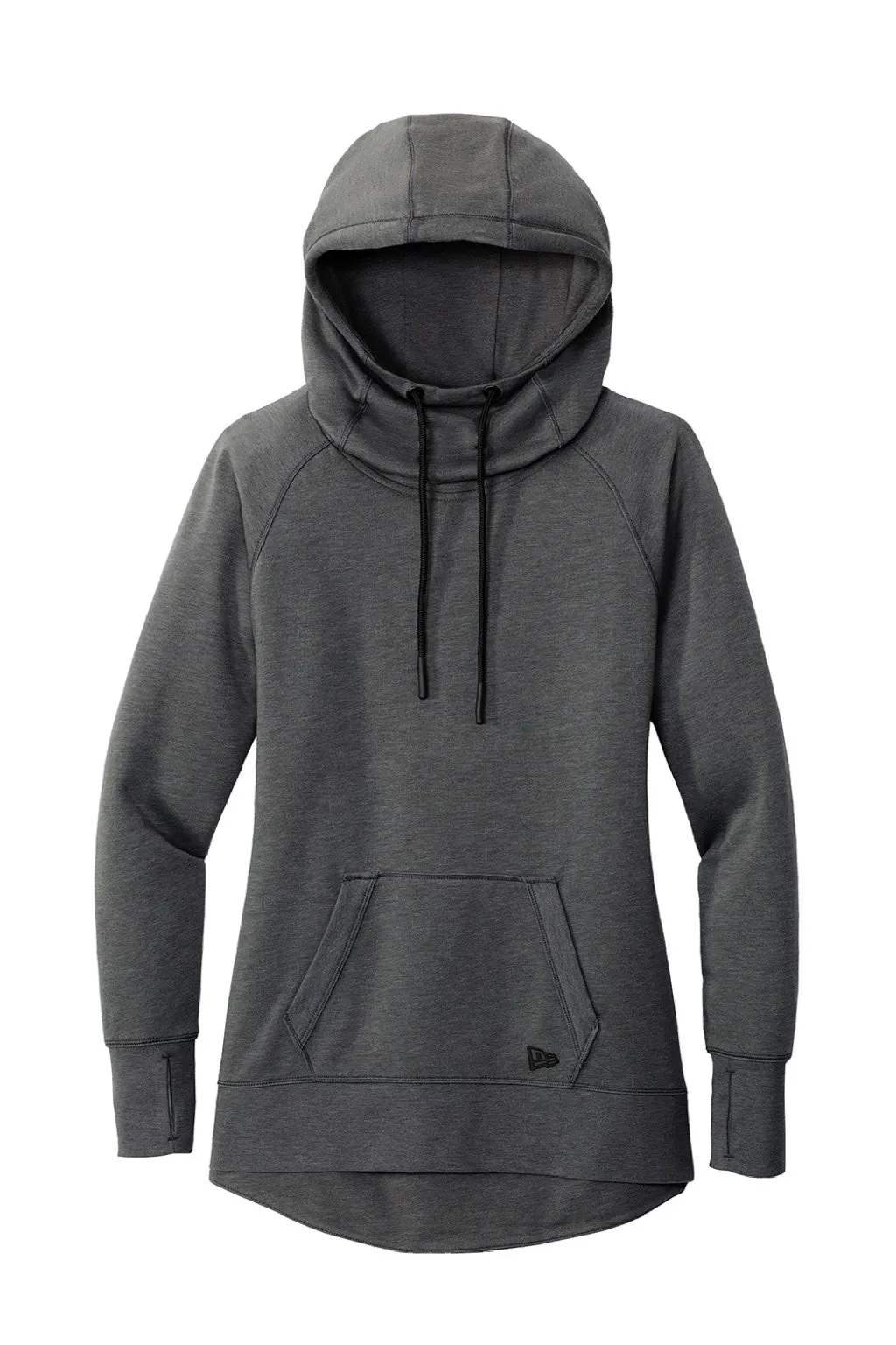 New Era Womens Fleece Hooded Sweatshirt Hoodie w/ Pouch Pocket - Heather Black