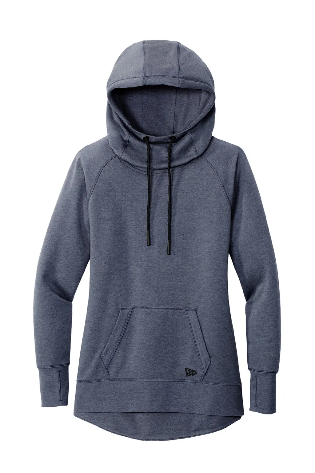 New Era Womens Fleece Hooded Sweatshirt Hoodie w/ Pouch Pocket - Heather Navy Blue
