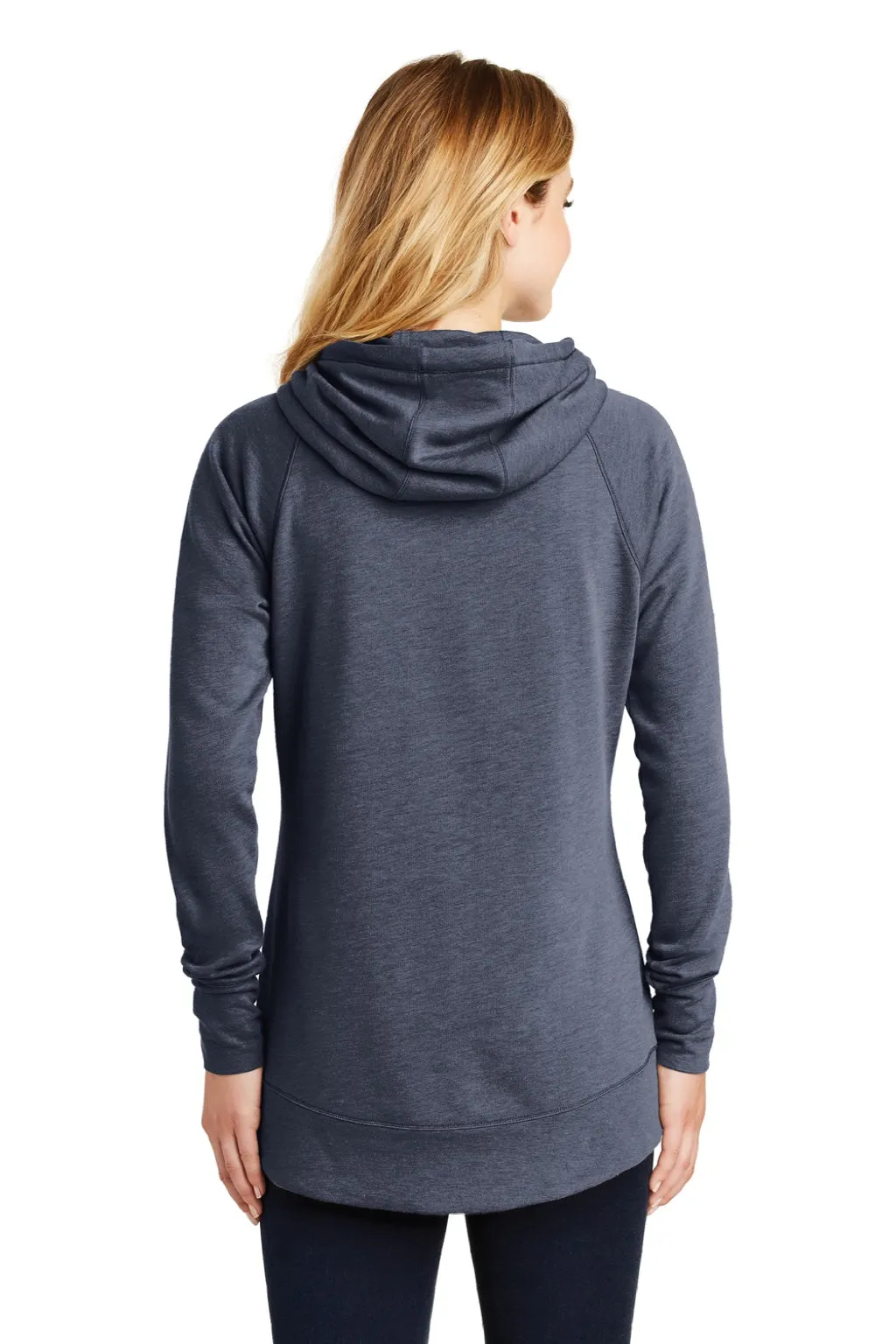 New Era Womens Fleece Hooded Sweatshirt Hoodie w/ Pouch Pocket - Heather Navy Blue