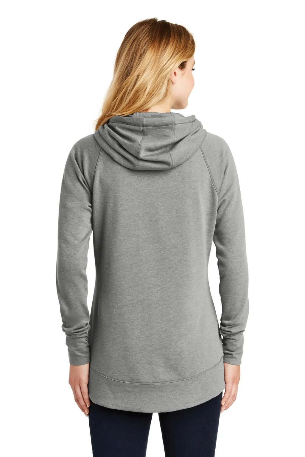 New Era Womens Fleece Hooded Sweatshirt Hoodie w/ Pouch Pocket - Heather Shadow Grey
