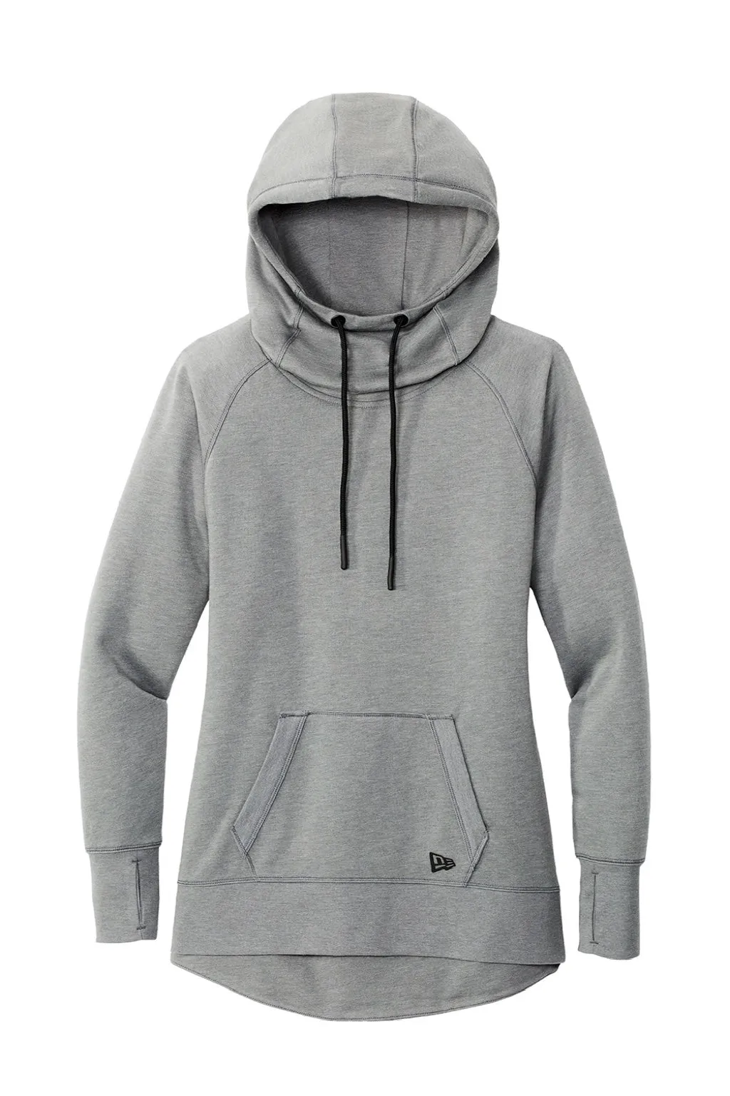 New Era Womens Fleece Hooded Sweatshirt Hoodie w/ Pouch Pocket - Heather Shadow Grey