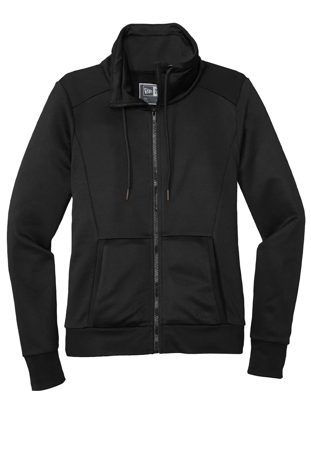 New Era Womens Performance Terry Full Zip Sweatshirt w/ Pockets - Black