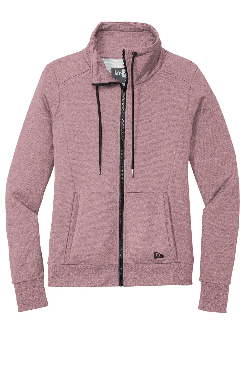 New Era Womens Performance Terry Full Zip Sweatshirt w/ Pockets - Heather Dusty Mauve