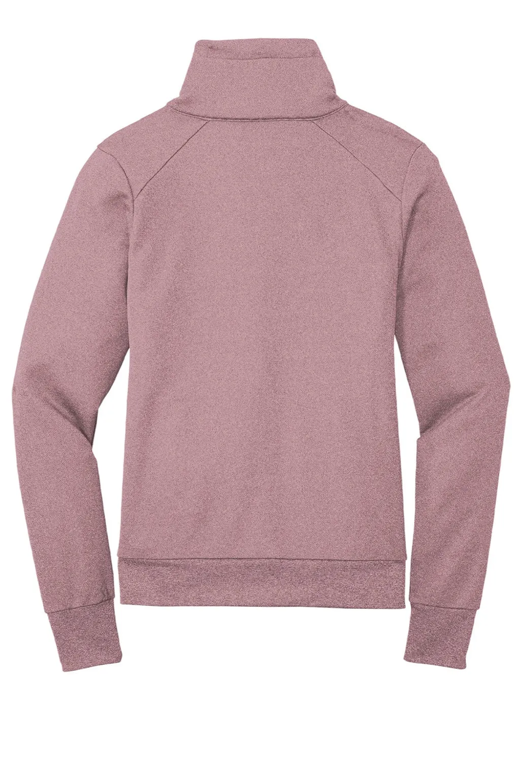New Era Womens Performance Terry Full Zip Sweatshirt w/ Pockets - Heather Dusty Mauve