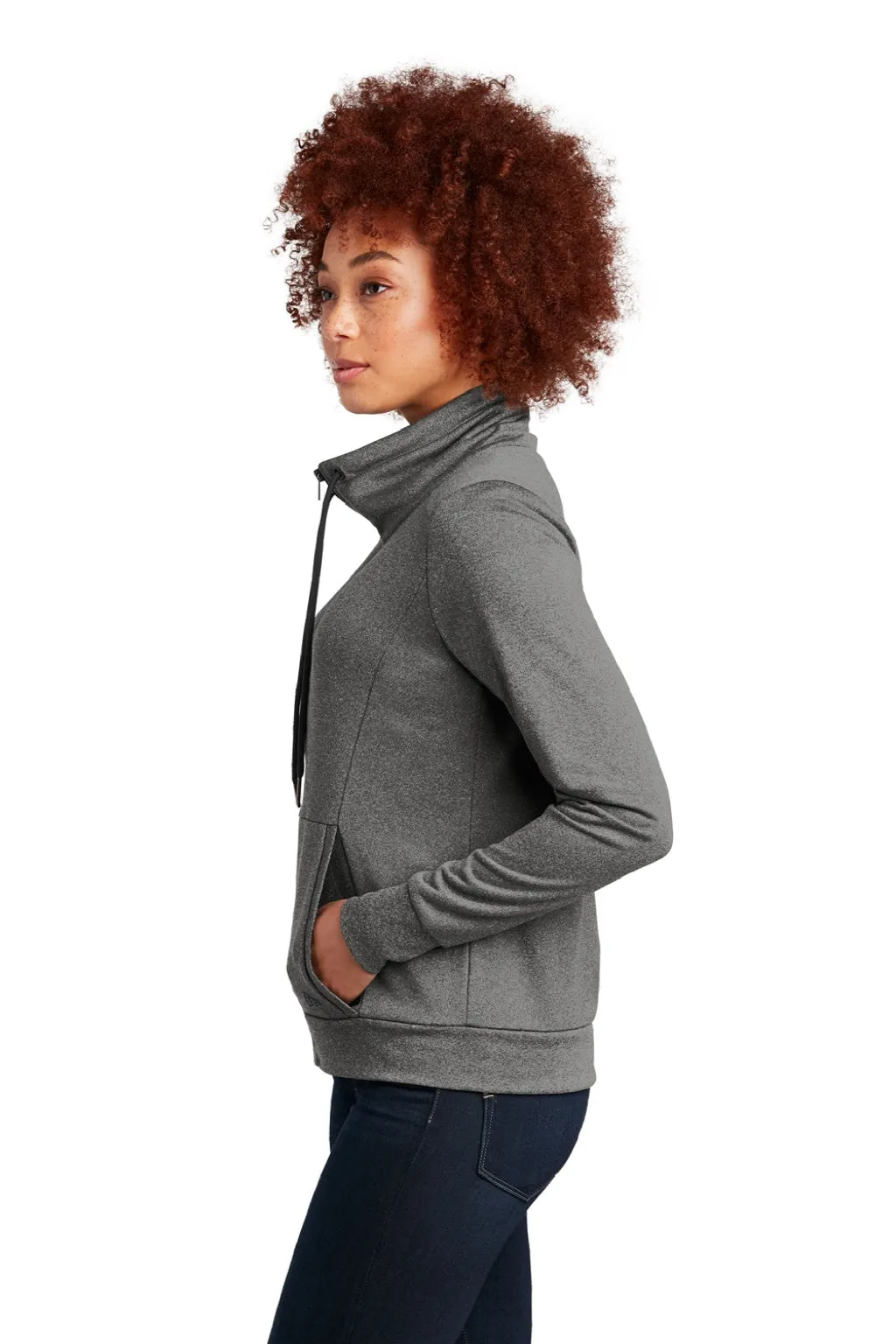 New Era Womens Performance Terry Full Zip Sweatshirt w/ Pockets - Heather Graphite Grey  Buy original Clothing New-Era