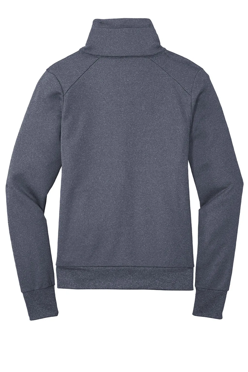 New Era Womens Performance Terry Full Zip Sweatshirt w/ Pockets - Heather True Navy Blue