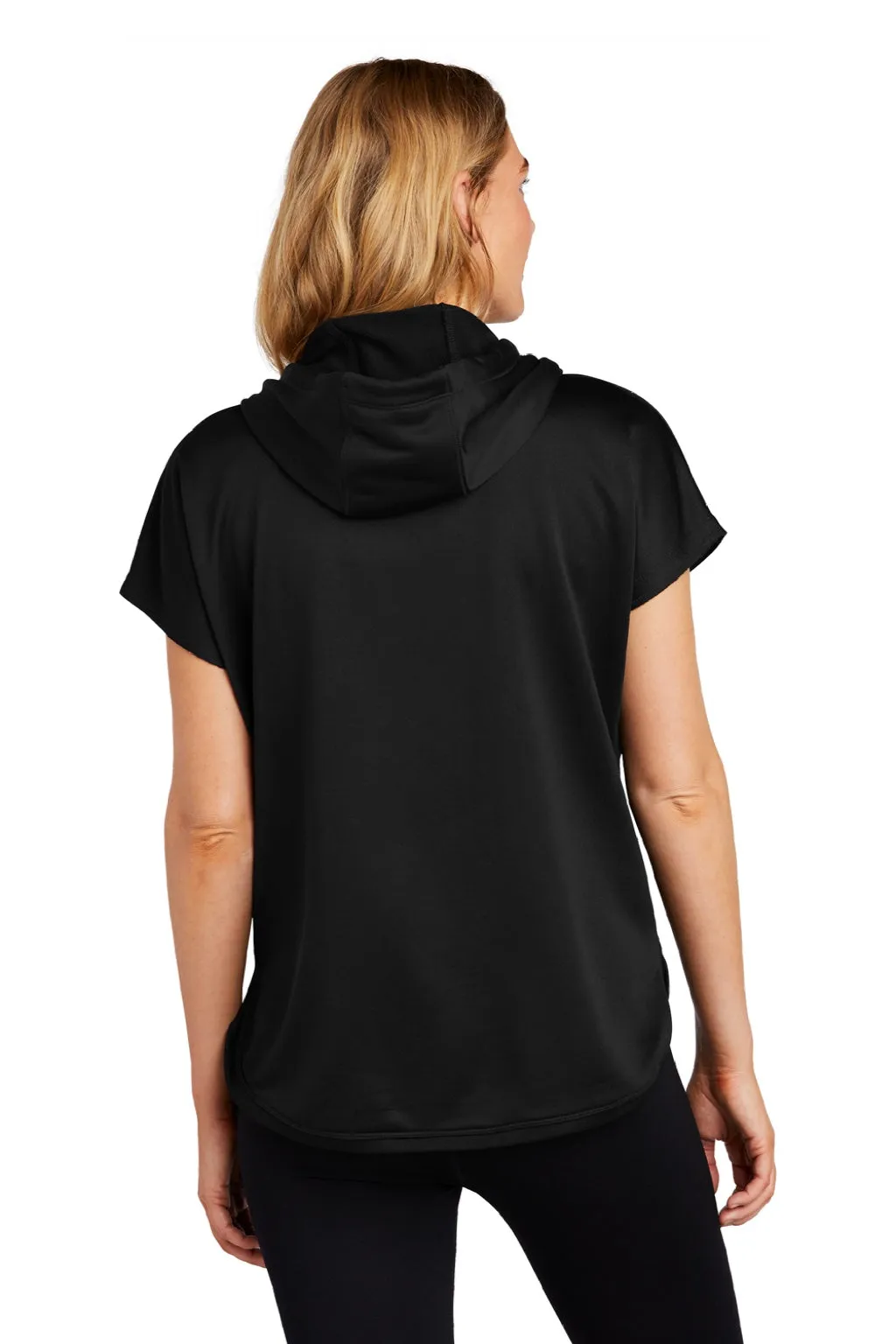New Era Womens Performance Terry Short Sleeve Hooded Sweatshirt Hoodie w/ Pouch Pocket - Black  Buy original Clothing New-Era