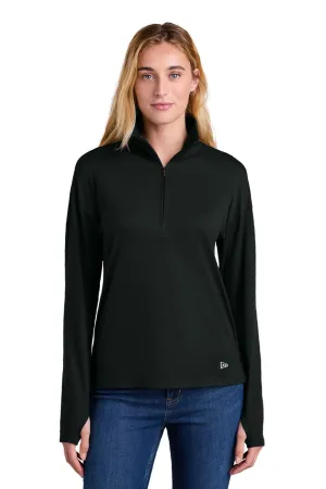 New Era Womens Power Moisture Wicking 1/4 Zip Sweatshirt - Black