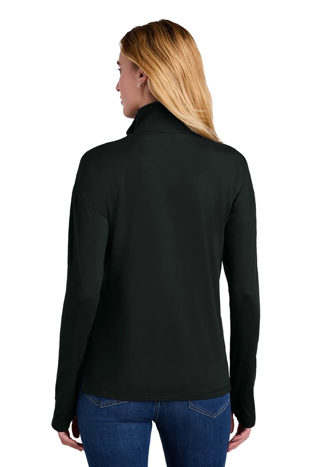 New Era Womens Power Moisture Wicking 1/4 Zip Sweatshirt - Black