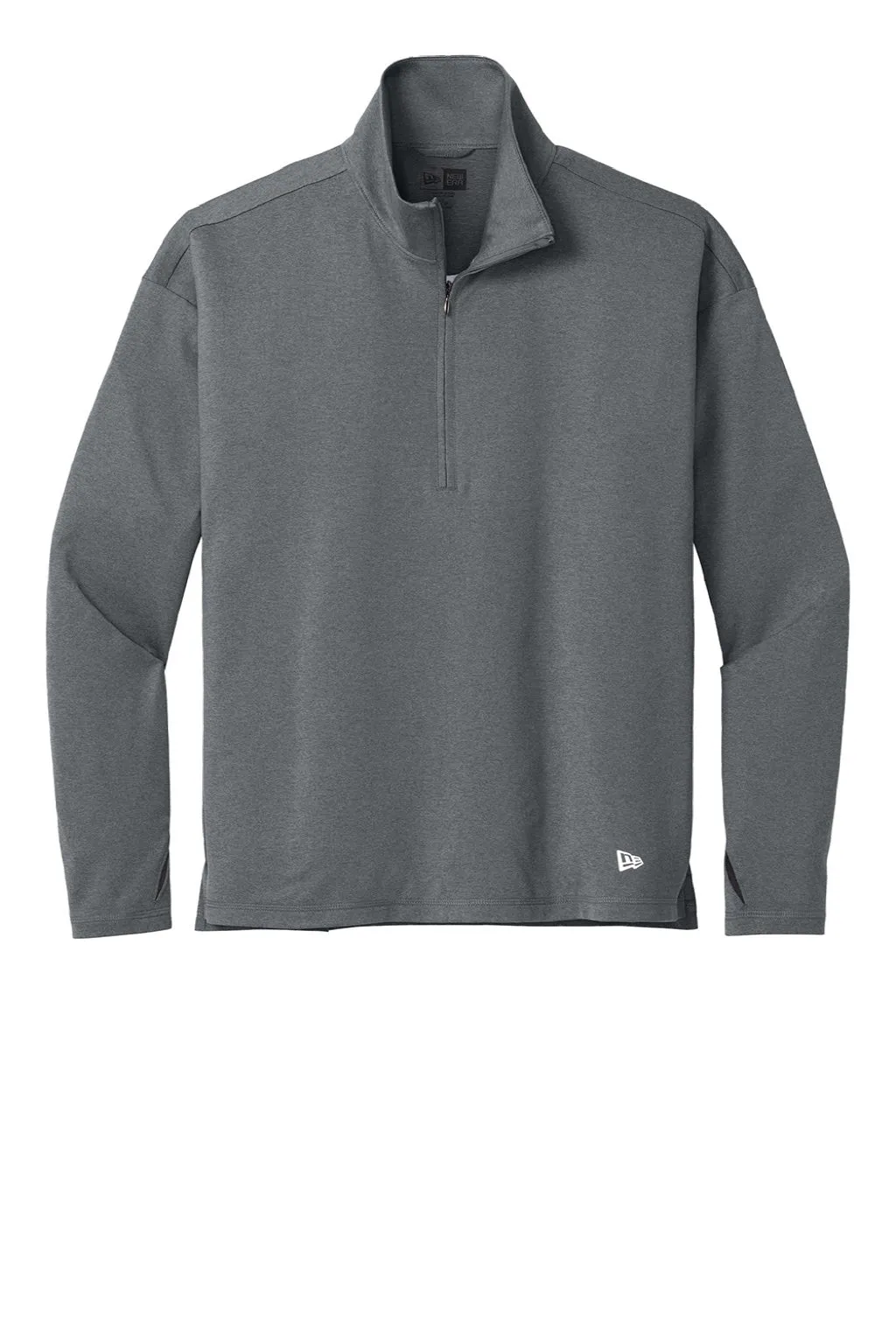 New Era Womens Power Moisture Wicking 1/4 Zip Sweatshirt - Heather Shadow Grey