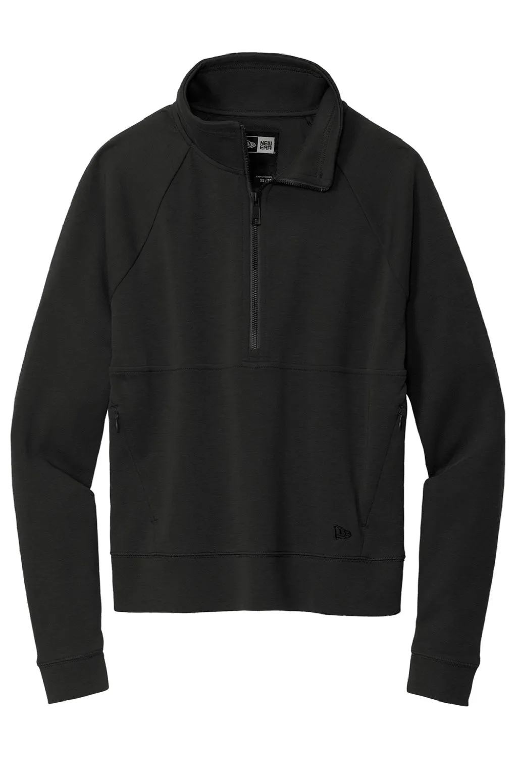 New Era Womens STS 1/4 Zip Sweatshirt w/ Pouch Pocket - Black