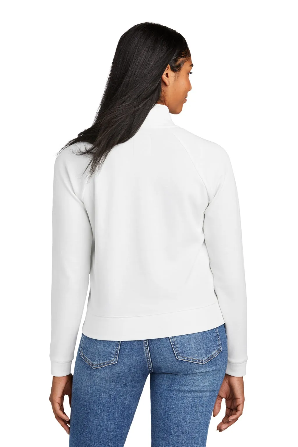 New Era Womens STS 1/4 Zip Sweatshirt w/ Pouch Pocket - Fan White