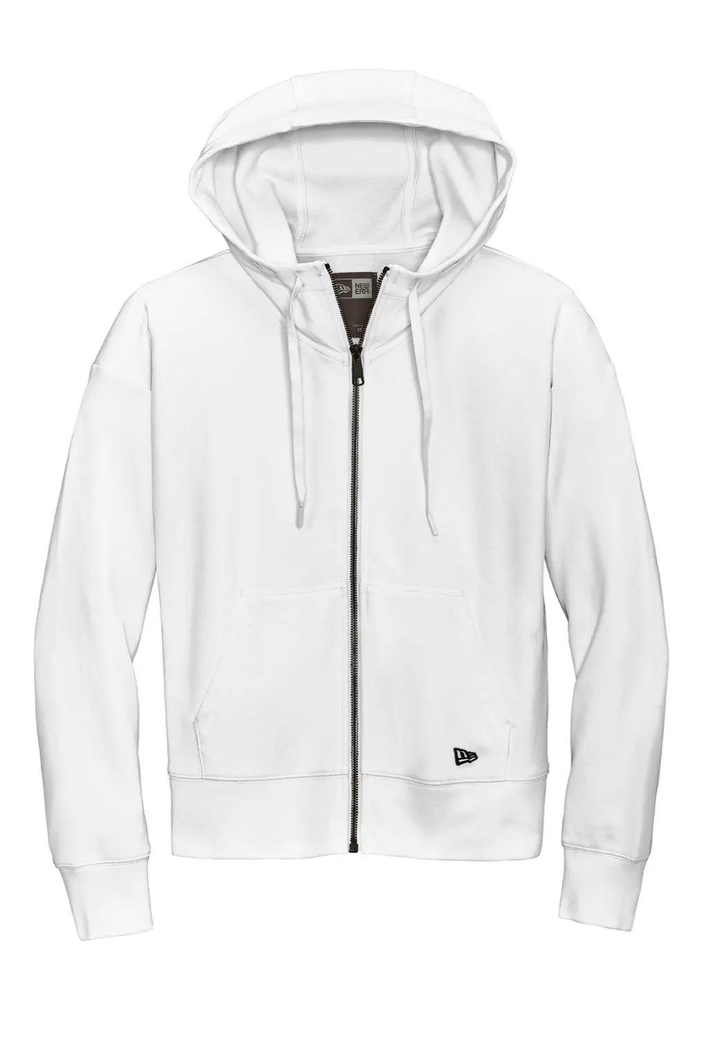 New Era Womens STS Full Zip Hooded Sweatshirt Hoodie w/ Pockets - Fan White