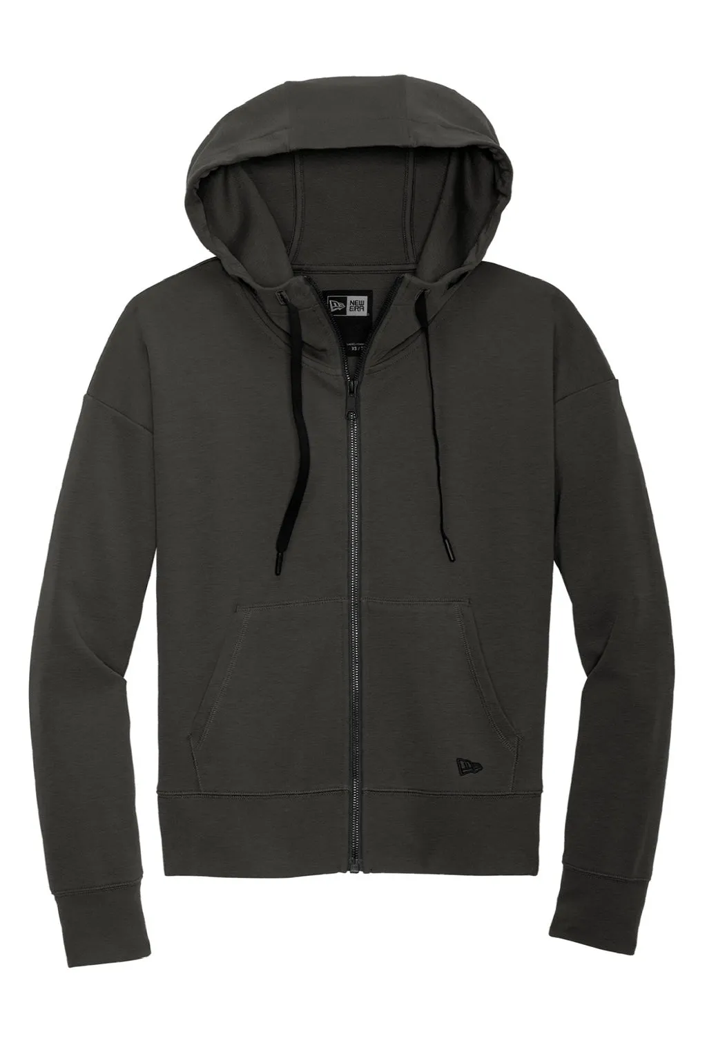 New Era Womens STS Full Zip Hooded Sweatshirt Hoodie w/ Pockets - Graphite Grey