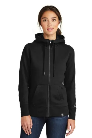 New Era Womens Sueded French Terry Full Zip Hooded Sweatshirt Hoodie w/ Pockets - Black  Buy original Clothing New-Era