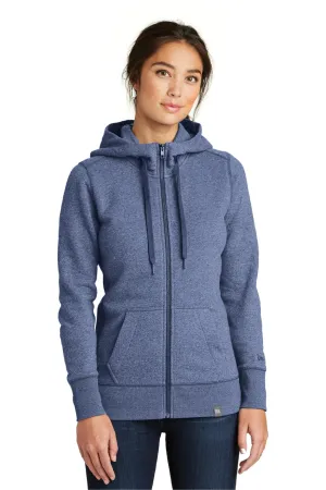 New Era Womens Sueded French Terry Full Zip Hooded Sweatshirt Hoodie w/ Pockets - Dark Royal Blue Twist  Buy original Clothing New-Era
