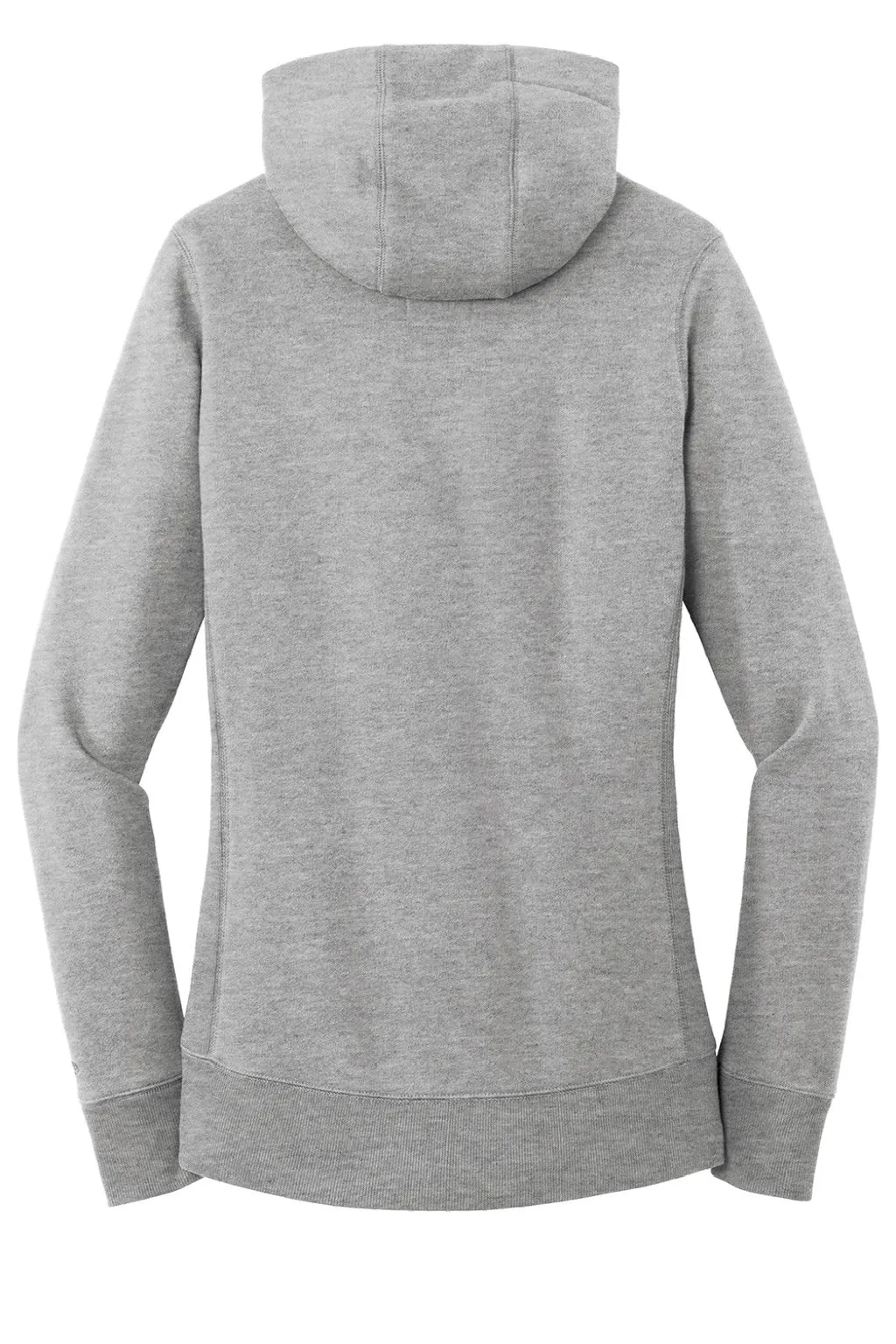New Era Womens Sueded French Terry Hooded Sweatshirt Hoodie w/ Pouch Pocket - Light Graphite Grey Twist