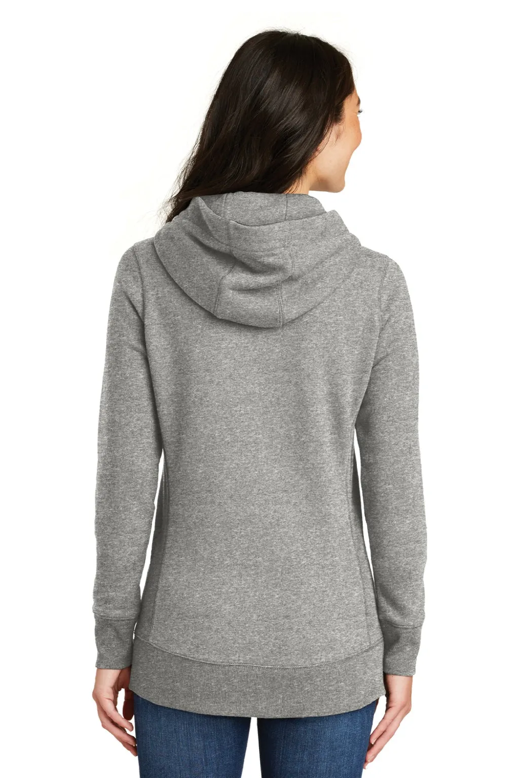 New Era Womens Sueded French Terry Hooded Sweatshirt Hoodie w/ Pouch Pocket - Light Graphite Grey Twist