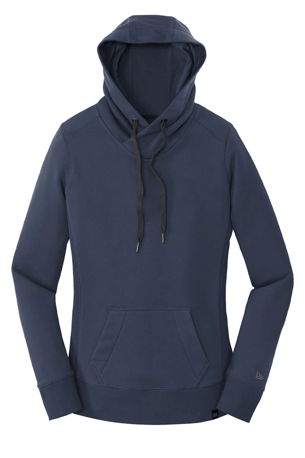 New Era Womens Sueded French Terry Hooded Sweatshirt Hoodie w/ Pouch Pocket - Navy Blue