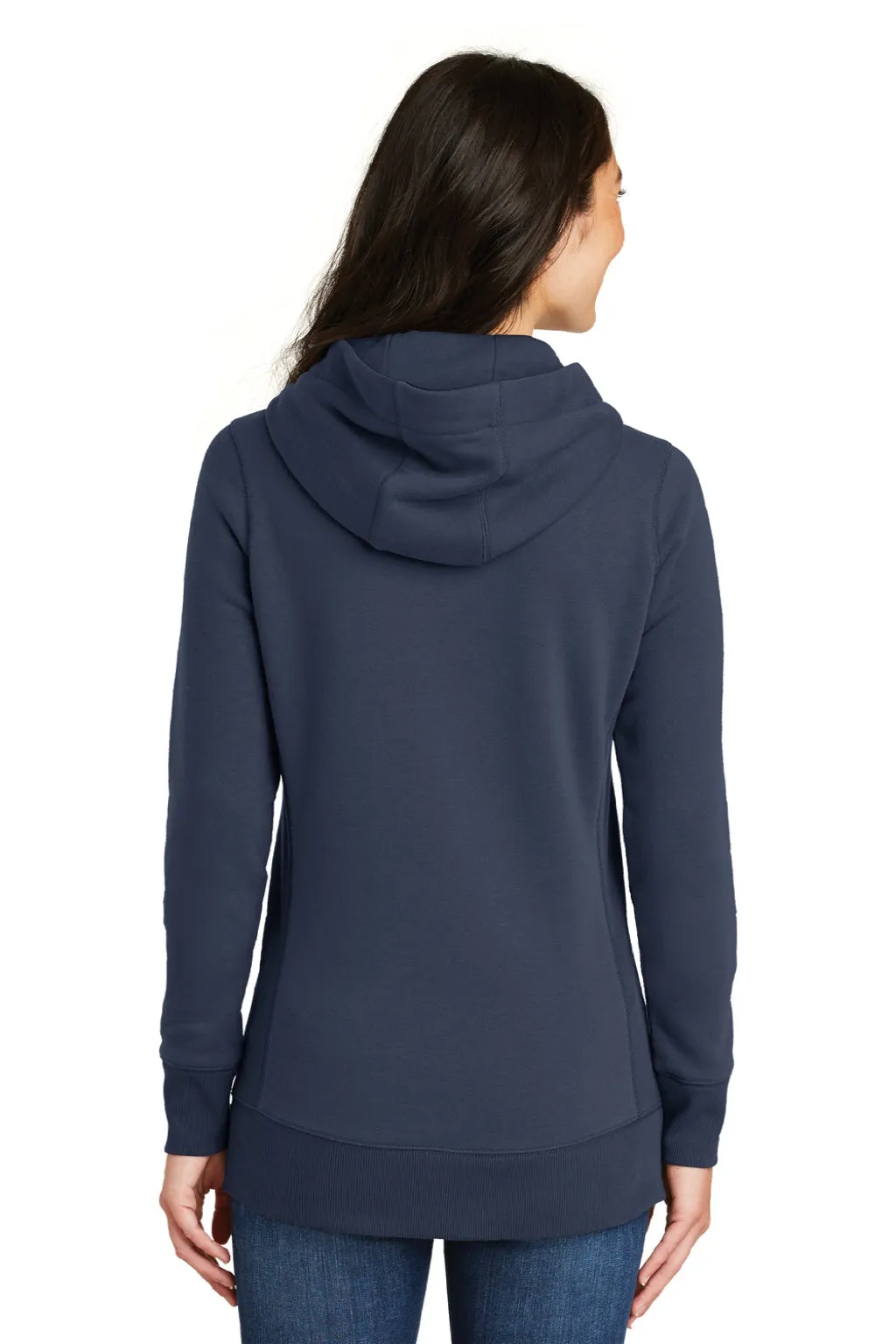 New Era Womens Sueded French Terry Hooded Sweatshirt Hoodie w/ Pouch Pocket - Navy Blue