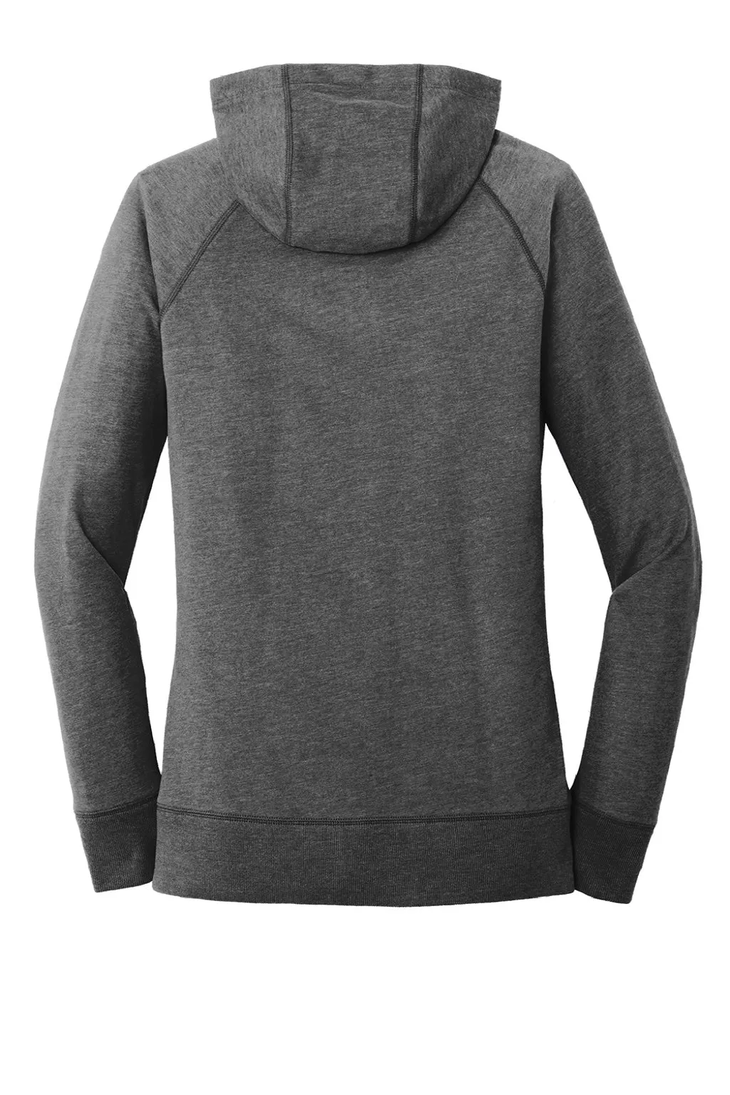 New Era Womens Sueded Full Zip Hooded Sweatshirt Hoodie w/ Pockets - Heather Black