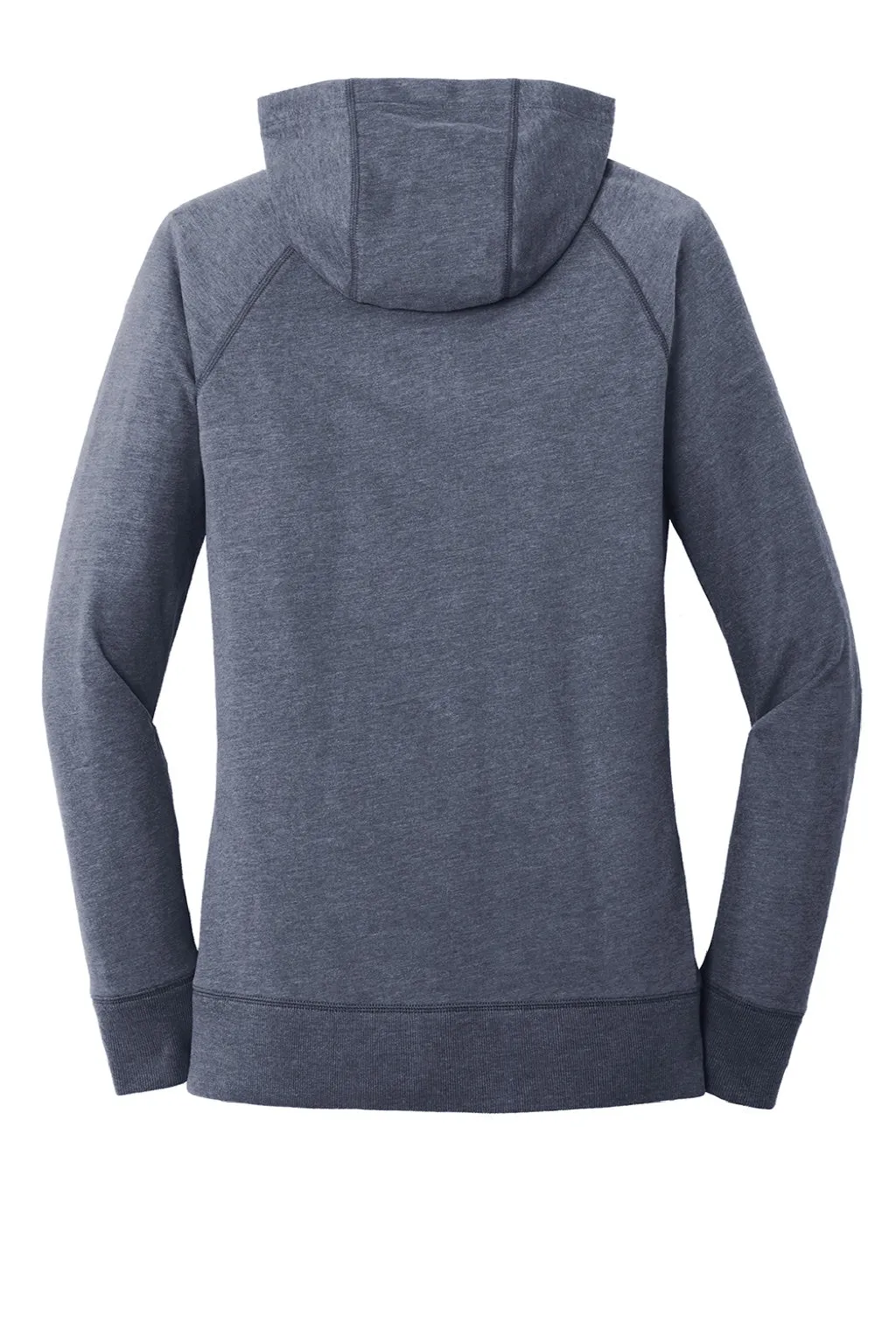 New Era Womens Sueded Full Zip Hooded Sweatshirt Hoodie w/ Pockets - Heather Navy Blue