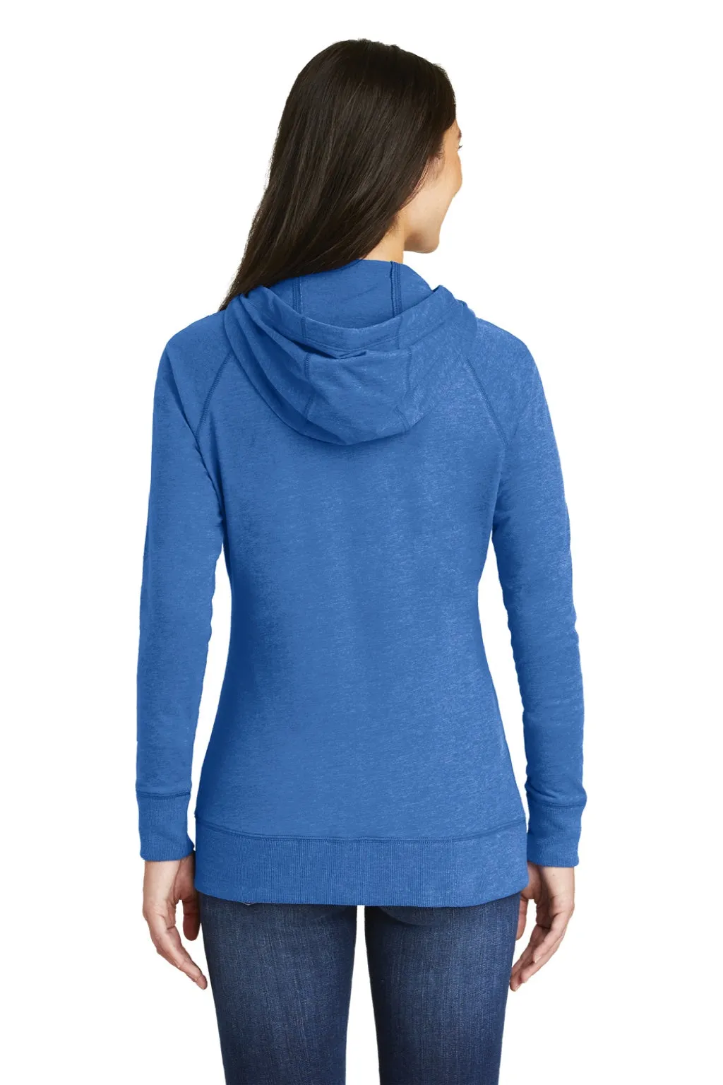New Era Womens Sueded Full Zip Hooded Sweatshirt Hoodie w/ Pockets - Heather Royal Blue  Buy original Clothing New-Era