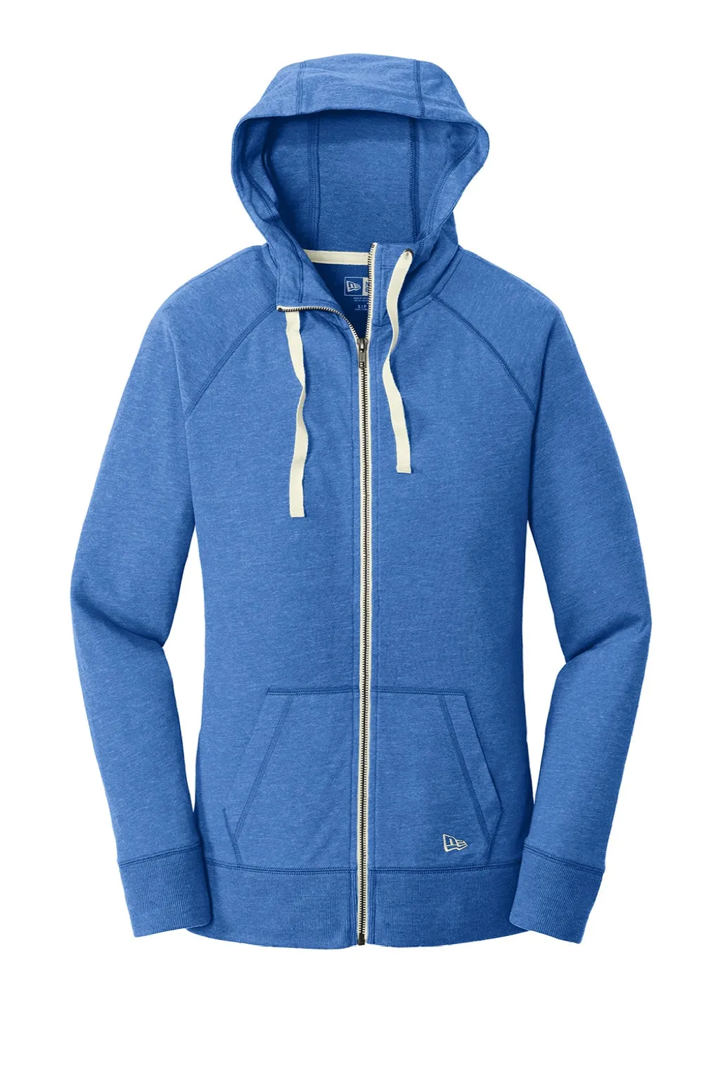 New Era Womens Sueded Full Zip Hooded Sweatshirt Hoodie w/ Pockets - Heather Royal Blue  Buy original Clothing New-Era