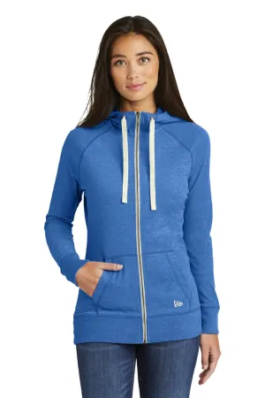 New Era Womens Sueded Full Zip Hooded Sweatshirt Hoodie w/ Pockets - Heather Royal Blue  Buy original Clothing New-Era