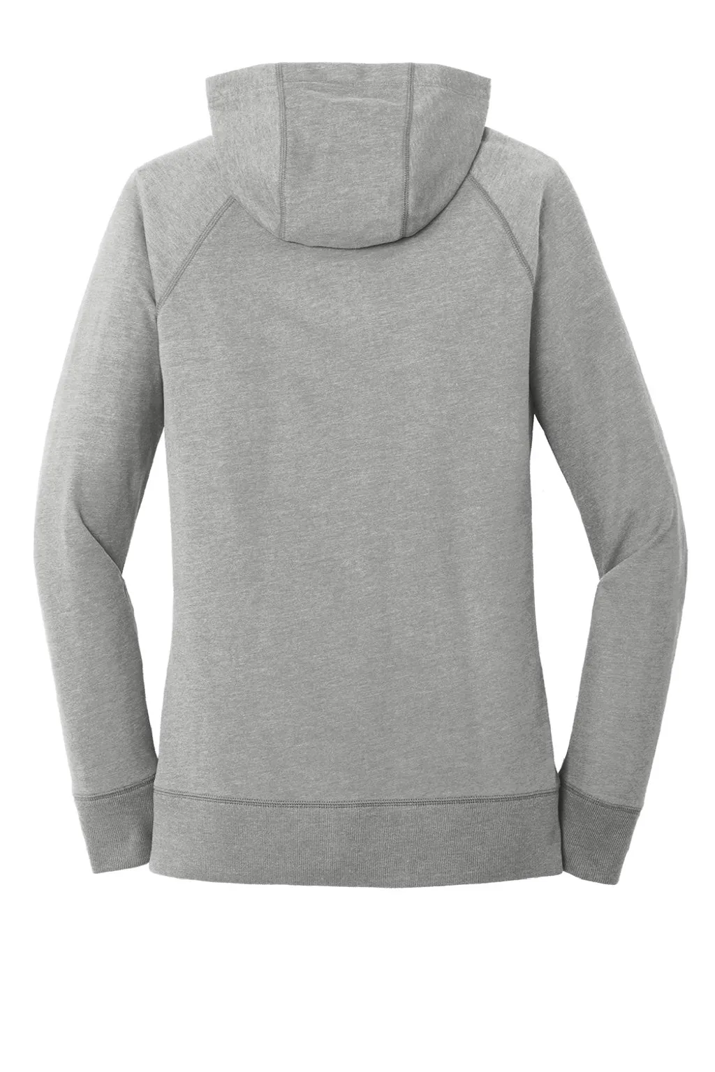 New Era Womens Sueded Full Zip Hooded Sweatshirt Hoodie w/ Pockets - Heather Shadow Grey