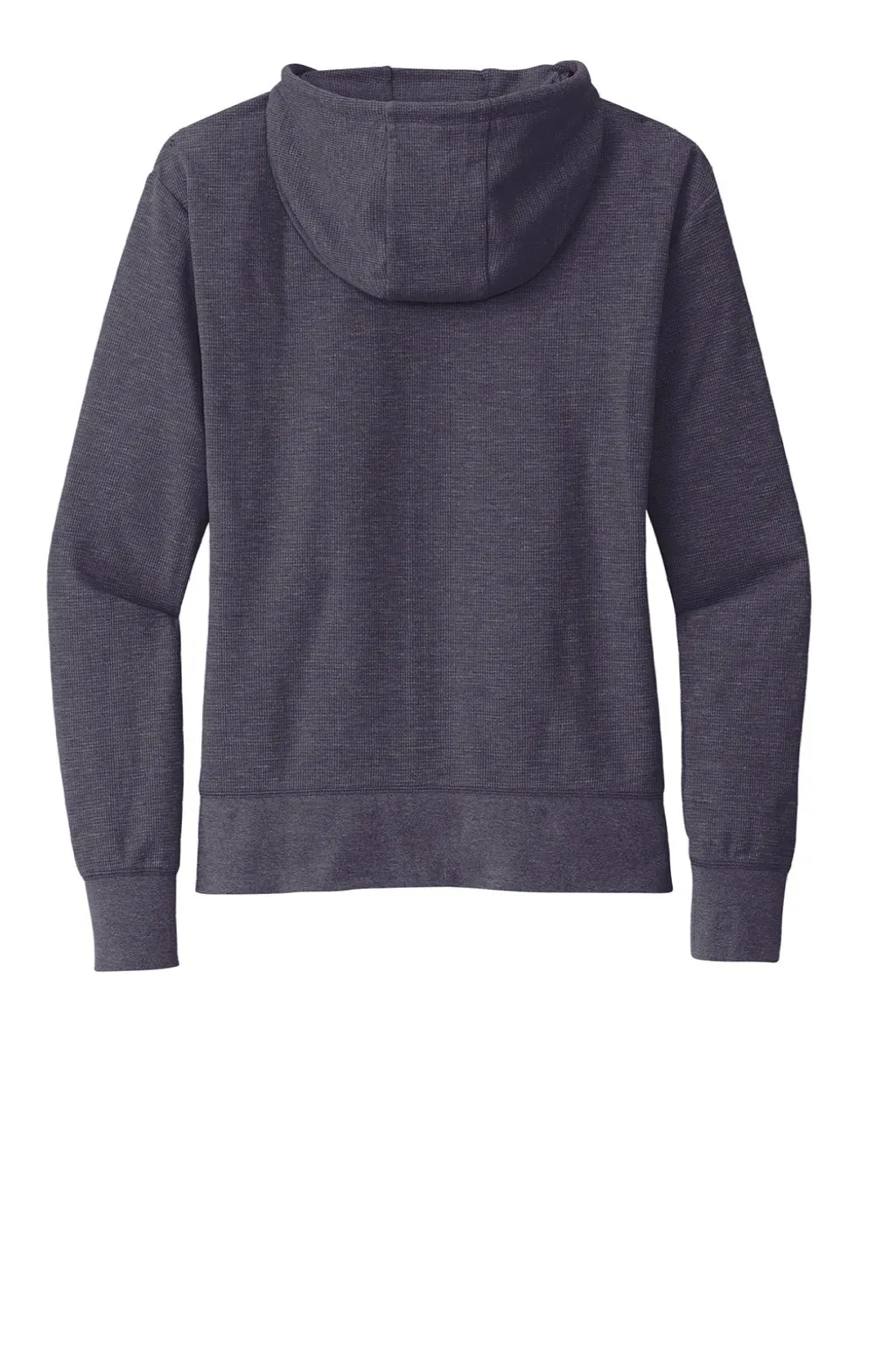 New Era Womens Thermal Full Zip Hooded Sweatshirt Hoodie w/ Pockets - Heather True Navy Blue