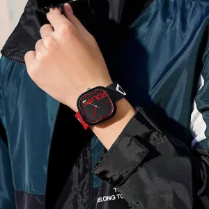New Silicone Square Fashion Trend Waterproof Watch 