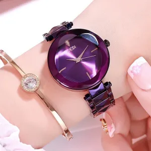 New Women's Fashion Personalized Trend Atmosphere Watch Steel Belt Women's Watch 