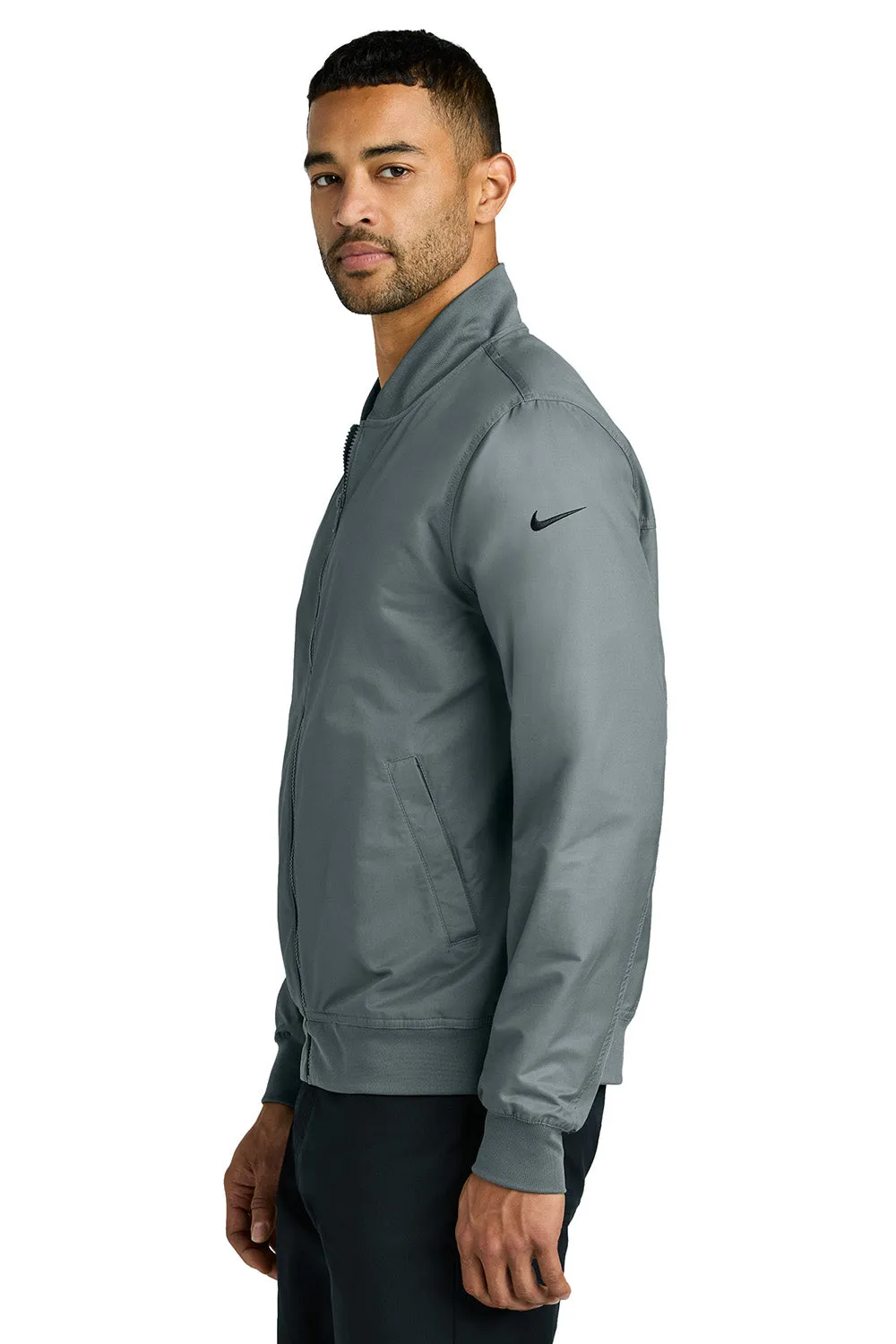 Nike Mens Full Zip Bomber Jacket - Cool Grey