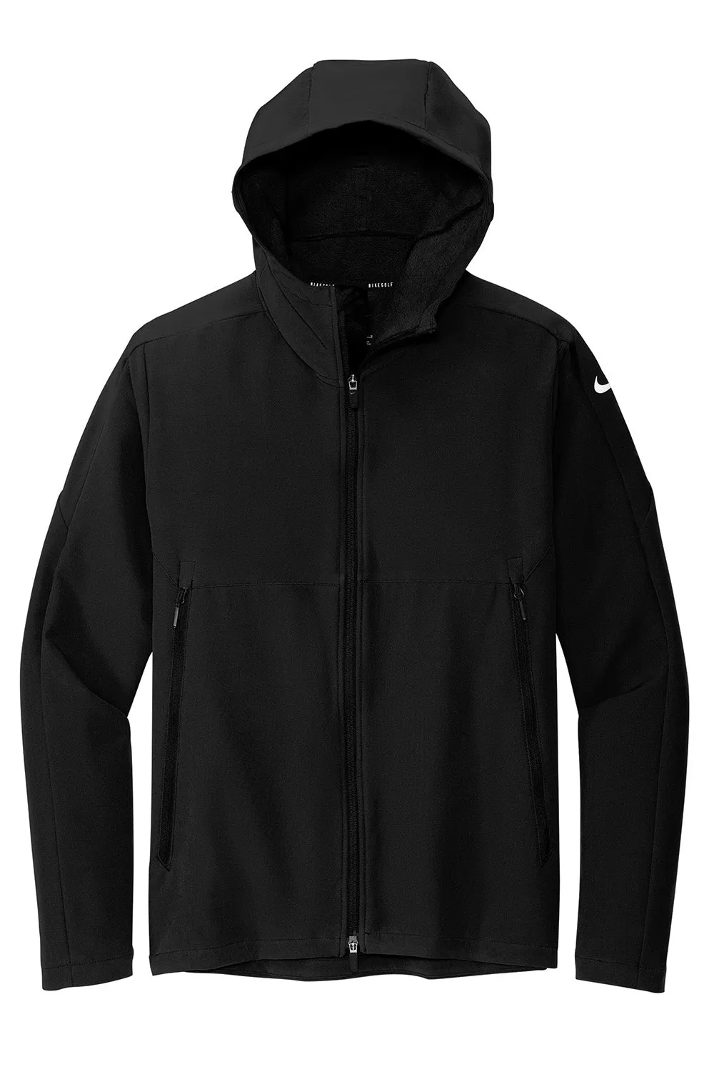 Nike Mens Moisture Wicking Soft Shell Full Zip Hooded Jacket - Black