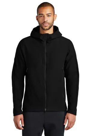 Nike Mens Moisture Wicking Soft Shell Full Zip Hooded Jacket - Black