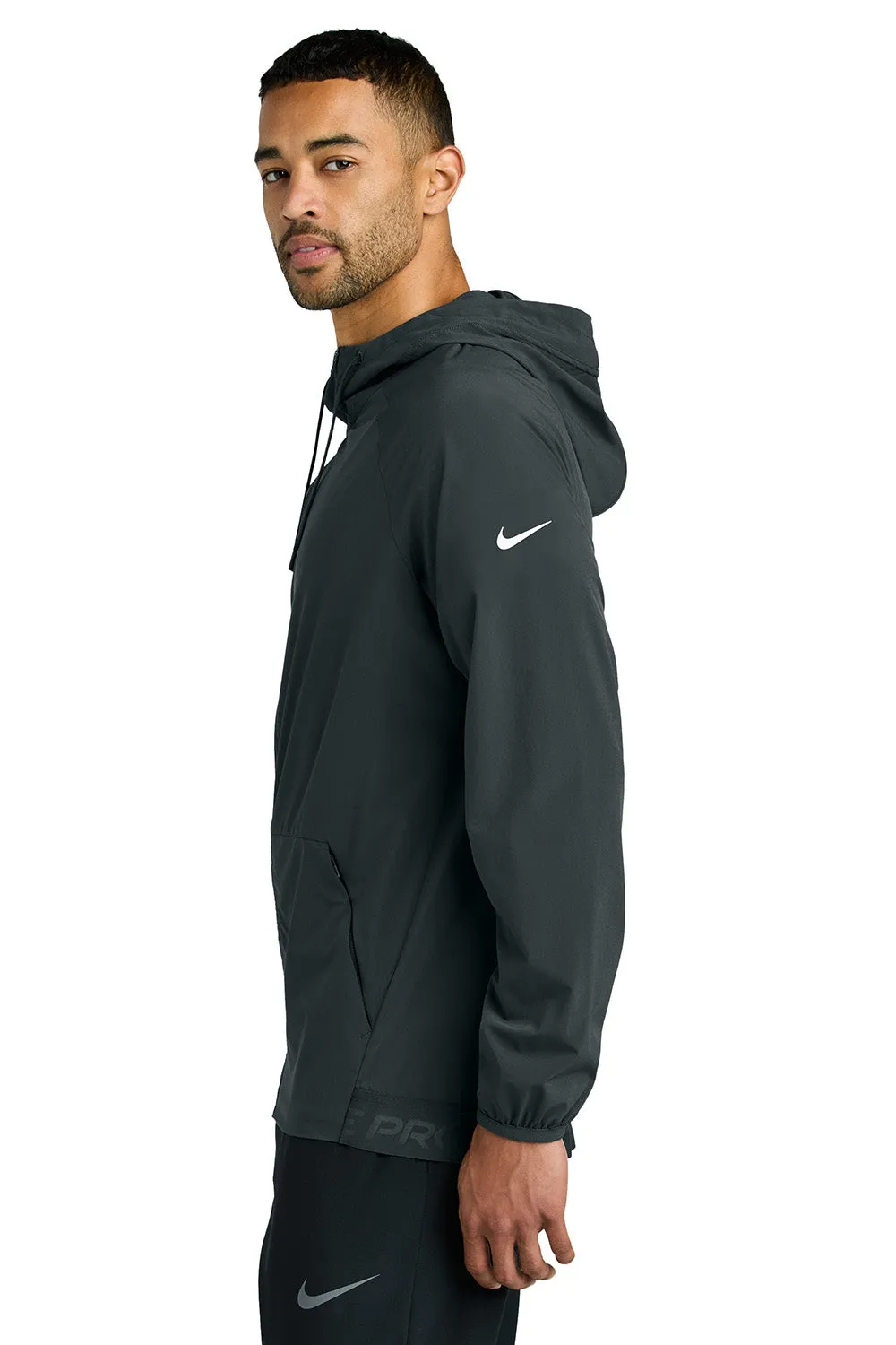 Nike Mens Pro Dri-Fit Moisture Wicking Full Zip Hooded Jacket - Anthracite Grey