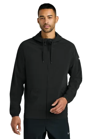 Nike Mens Pro Dri-Fit Moisture Wicking Full Zip Hooded Jacket - Black