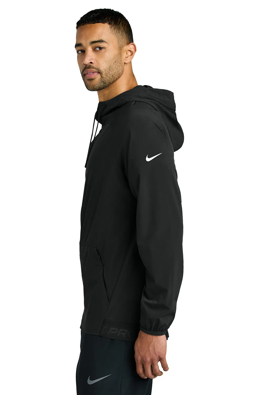 Nike Mens Pro Dri-Fit Moisture Wicking Full Zip Hooded Jacket - Black