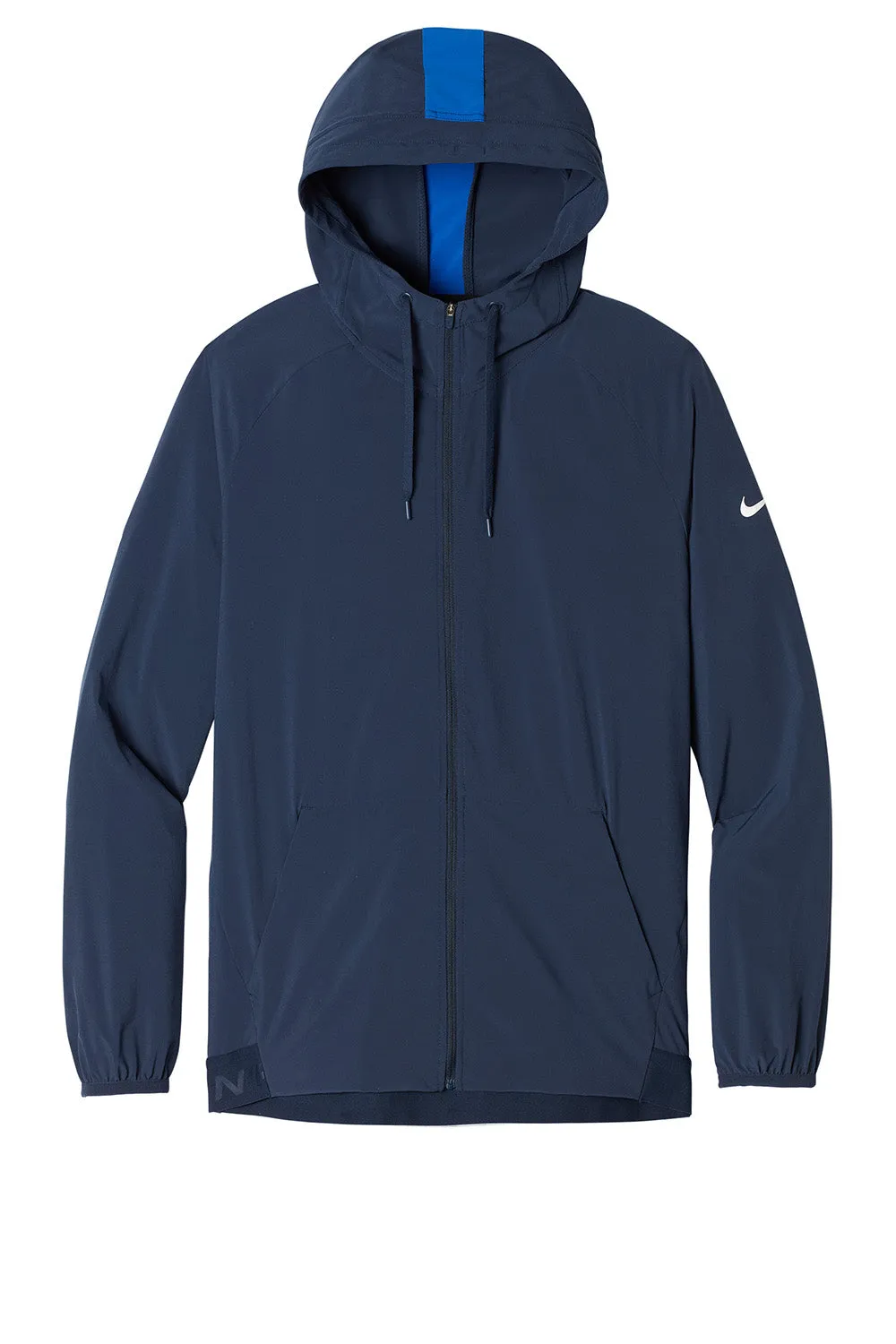 Nike Mens Pro Dri-Fit Moisture Wicking Full Zip Hooded Jacket - Navy Blue/Game Royal Blue