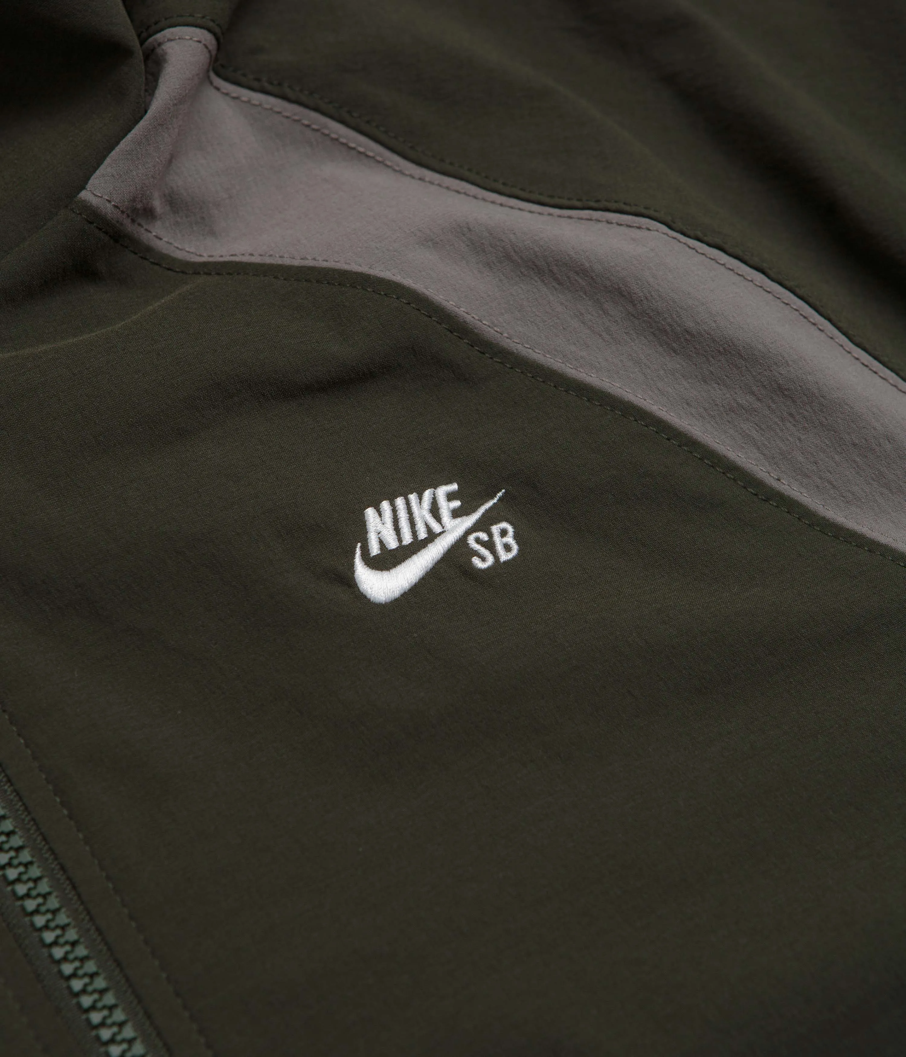 Nike SB Full Zip Woven Jacket - Sequoia / Cave Stone / White Nike SB Clothing