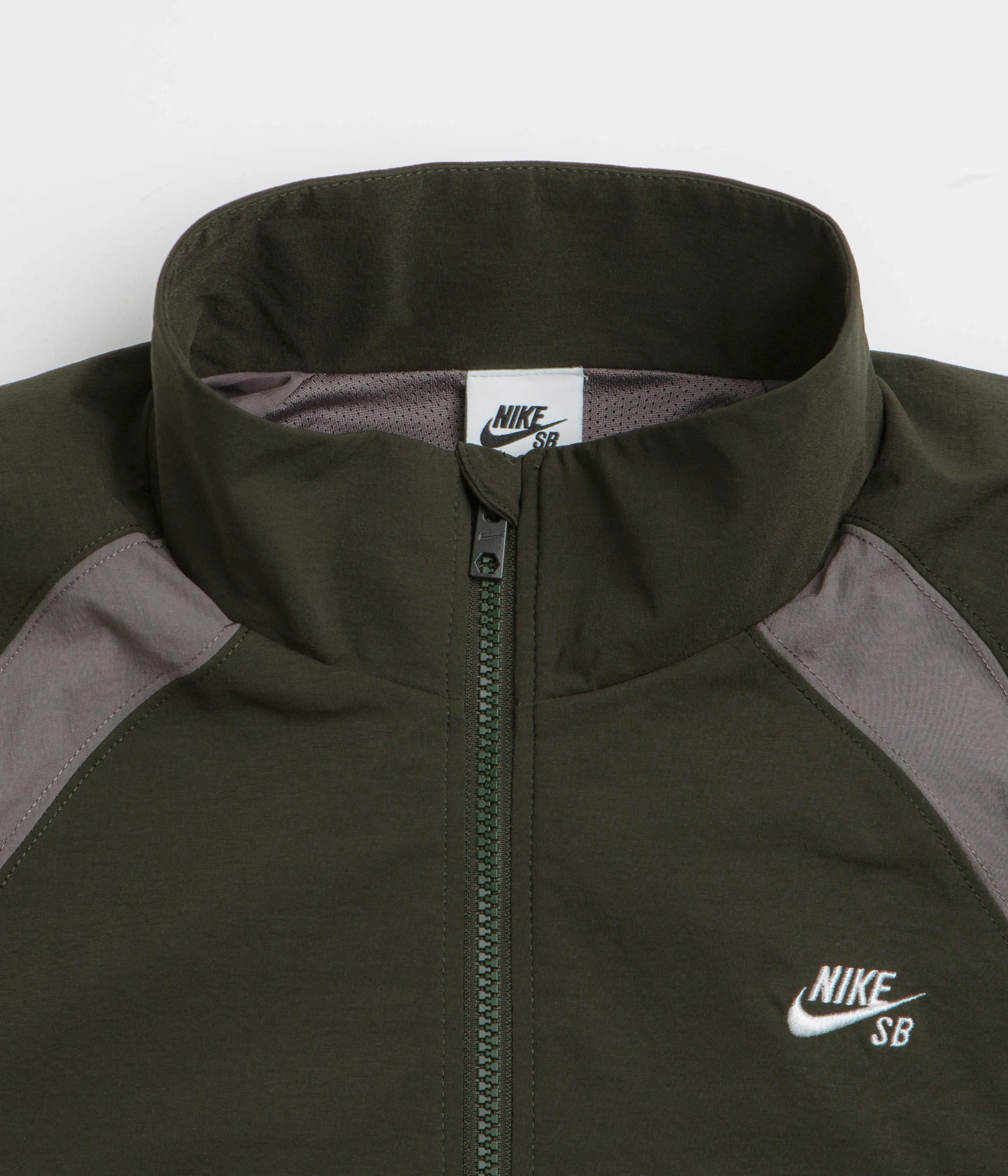 Nike SB Full Zip Woven Jacket - Sequoia / Cave Stone / White Nike SB Clothing