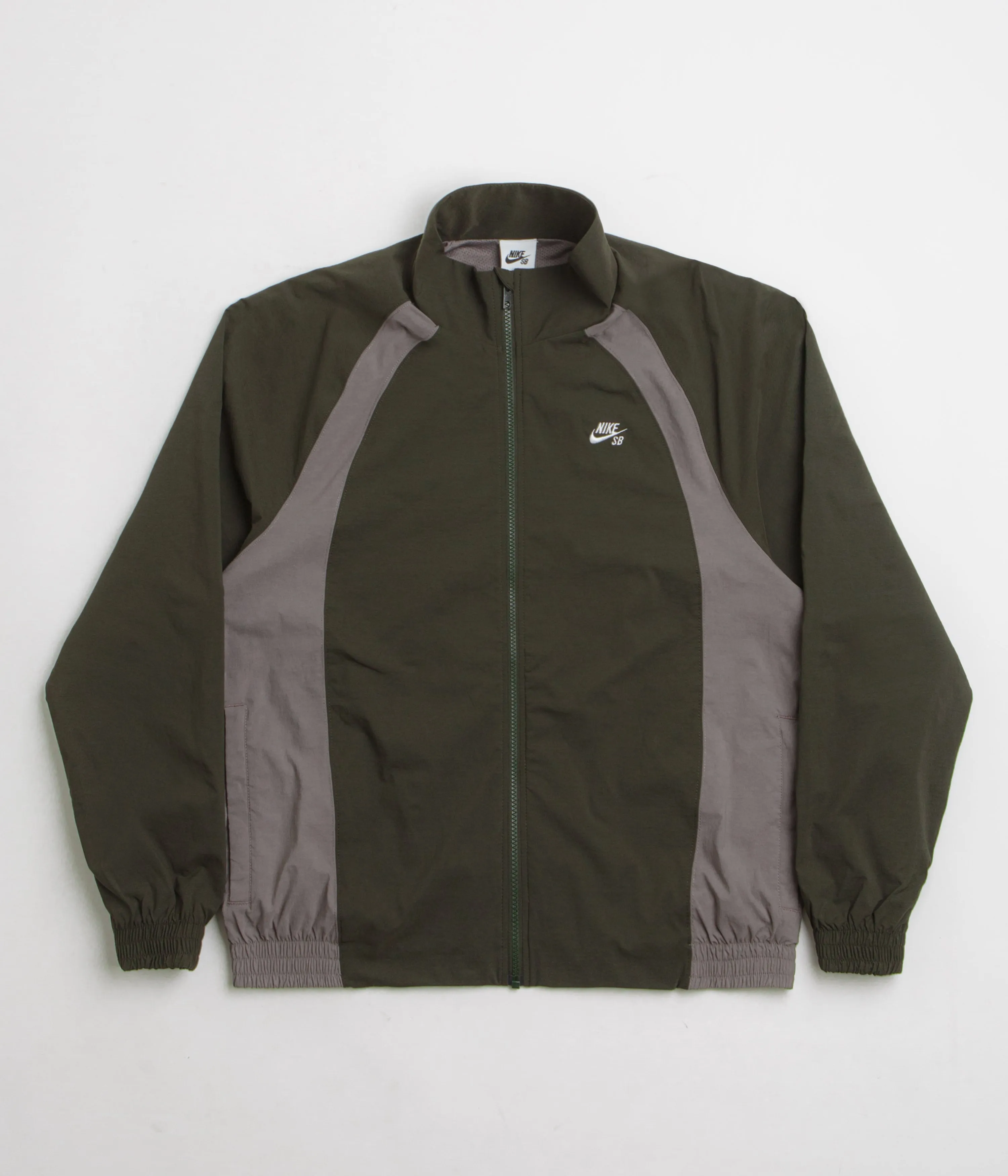 Nike SB Full Zip Woven Jacket - Sequoia / Cave Stone / White Nike SB Clothing