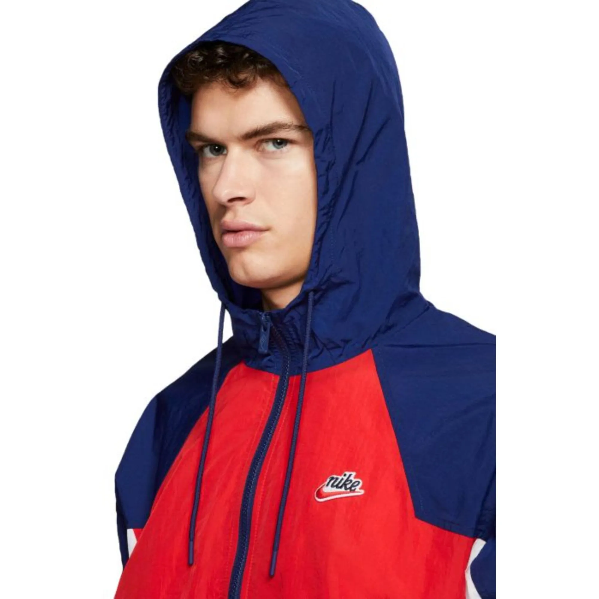 Nike Sportswear Heritage Windrunner Hooded Jacket Red/Blue  CJ4358-657 Men's