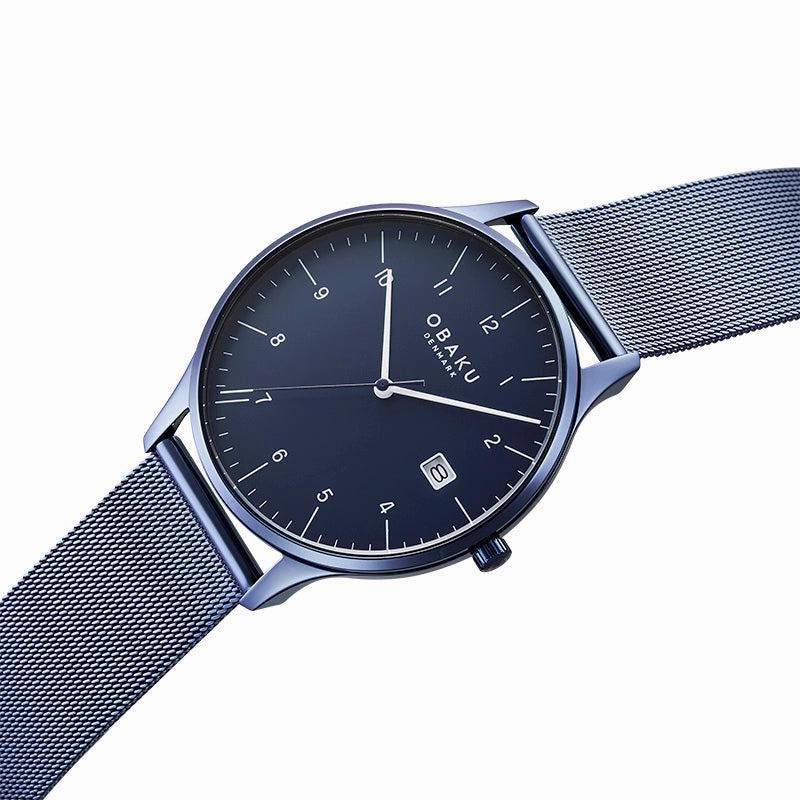 Obaku Chia Marine - Blue Dial Stainless Steel Gents Watch V298GDLLML