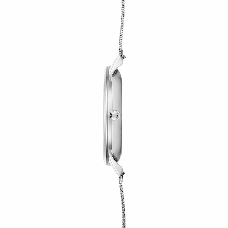 Obaku Chia Steel - White Dial Stainless Steel Gents Watch V298GDCWMC