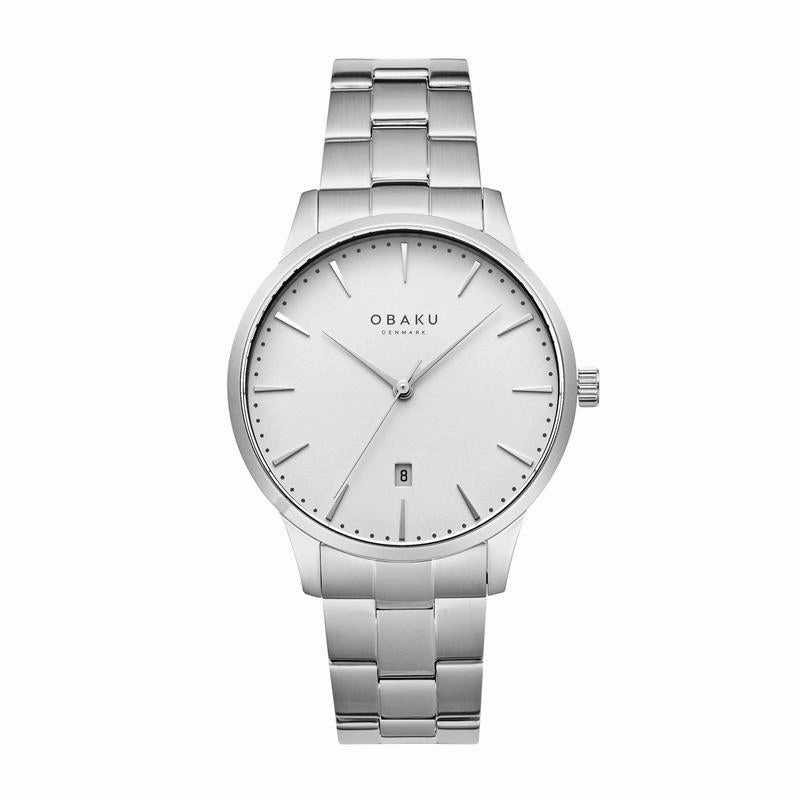 Obaku Lyng Stor Steel White 45mm Watch - V247XDCISC