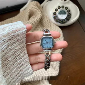 Ocean Blue Gradient Fritillary Small Sugar Cube Bracelet Women's Watch Light Luxury High Sense Ins 