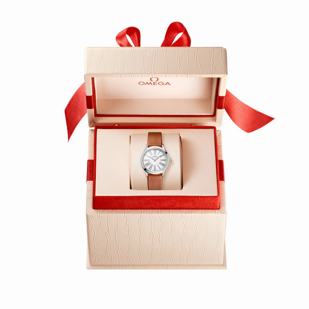OMEGA De Ville Mini Tresor 26mm White Dial Diamond Quartz Ladies Watch 42817266004004