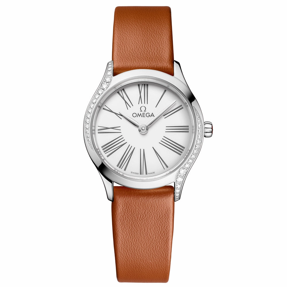 OMEGA De Ville Mini Tresor 26mm White Dial Diamond Quartz Ladies Watch 42817266004004